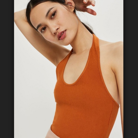 Topshop Tops - Ribbed Halter Neck Jersey Top - Topshop